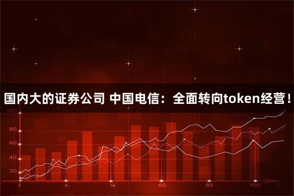 国内大的证券公司 中国电信：全面转向token经营！